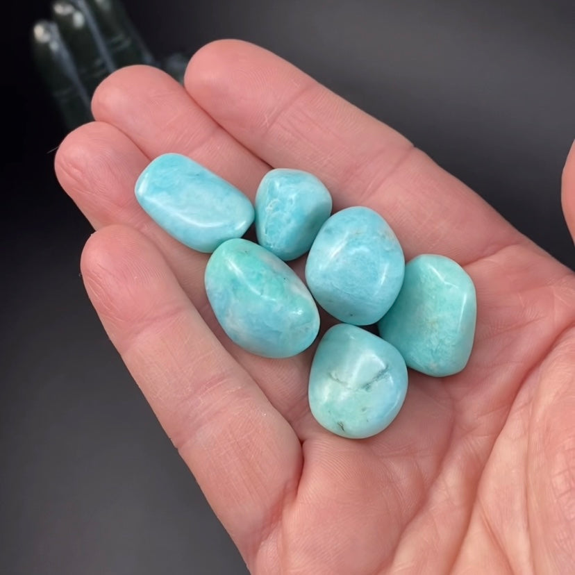 Blue Green Amazonite Tumbled Stone Specimen from Peru