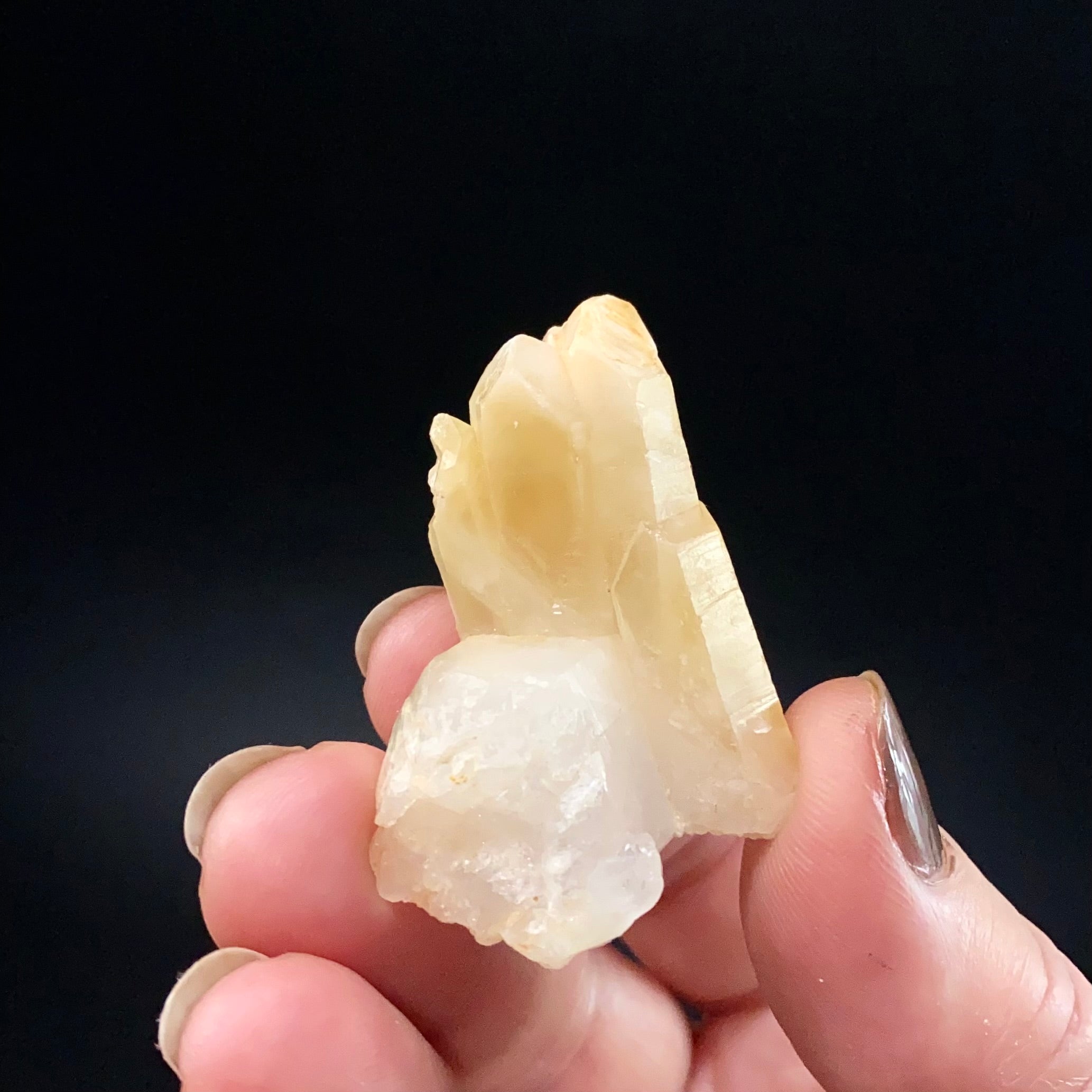 Bone Quartz Crystal Cluster with Halloysite Inclusions from Balochistan, Pakistan