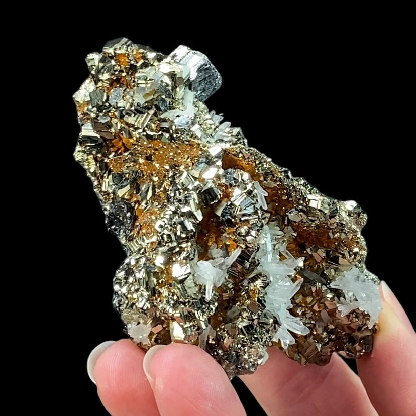 Pyrite After Pyrrhotite with Quartz, Bournonite & Calcite from Trepca Mine Complex, Kosovo