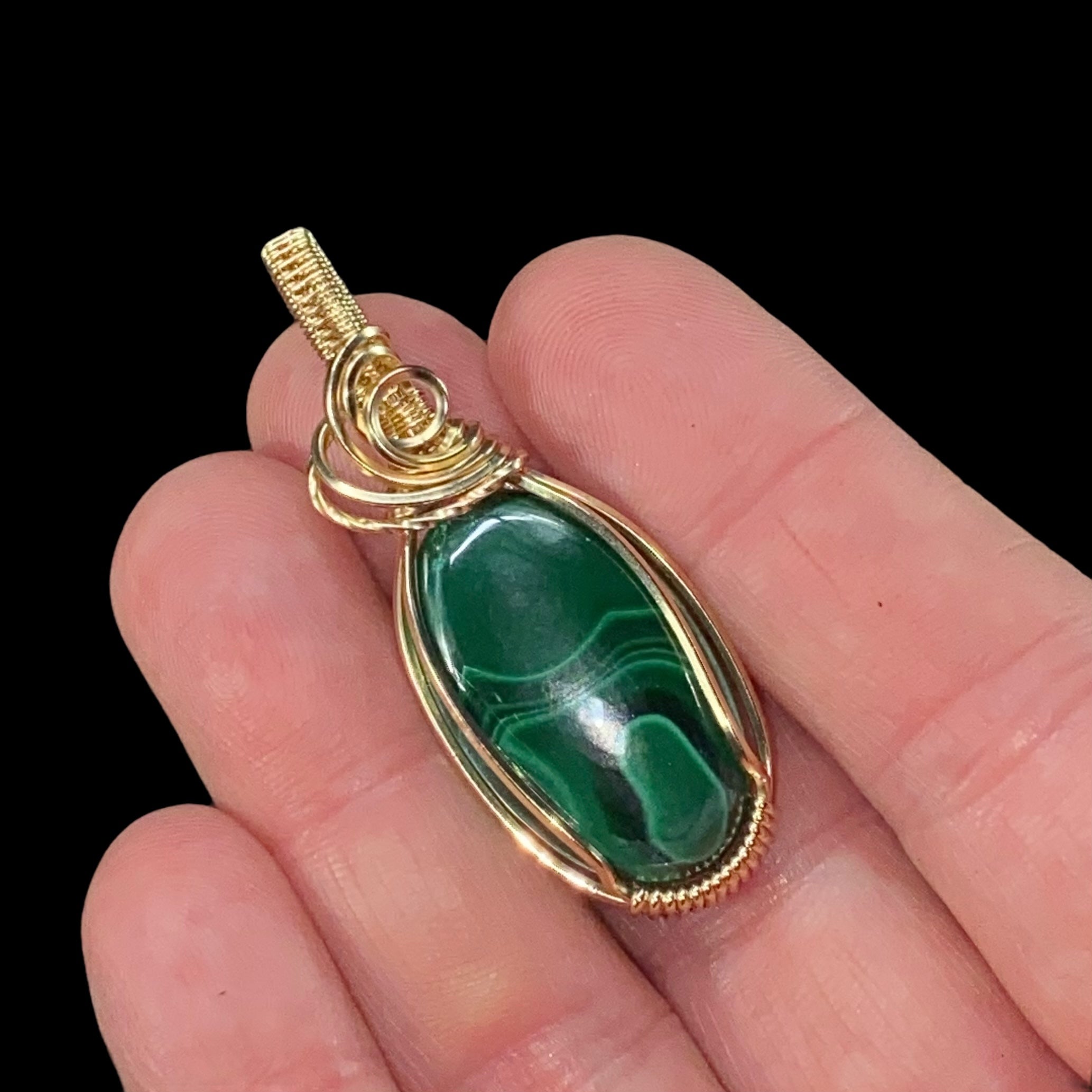 Plachite & Malachite in Calcite Pendant newest