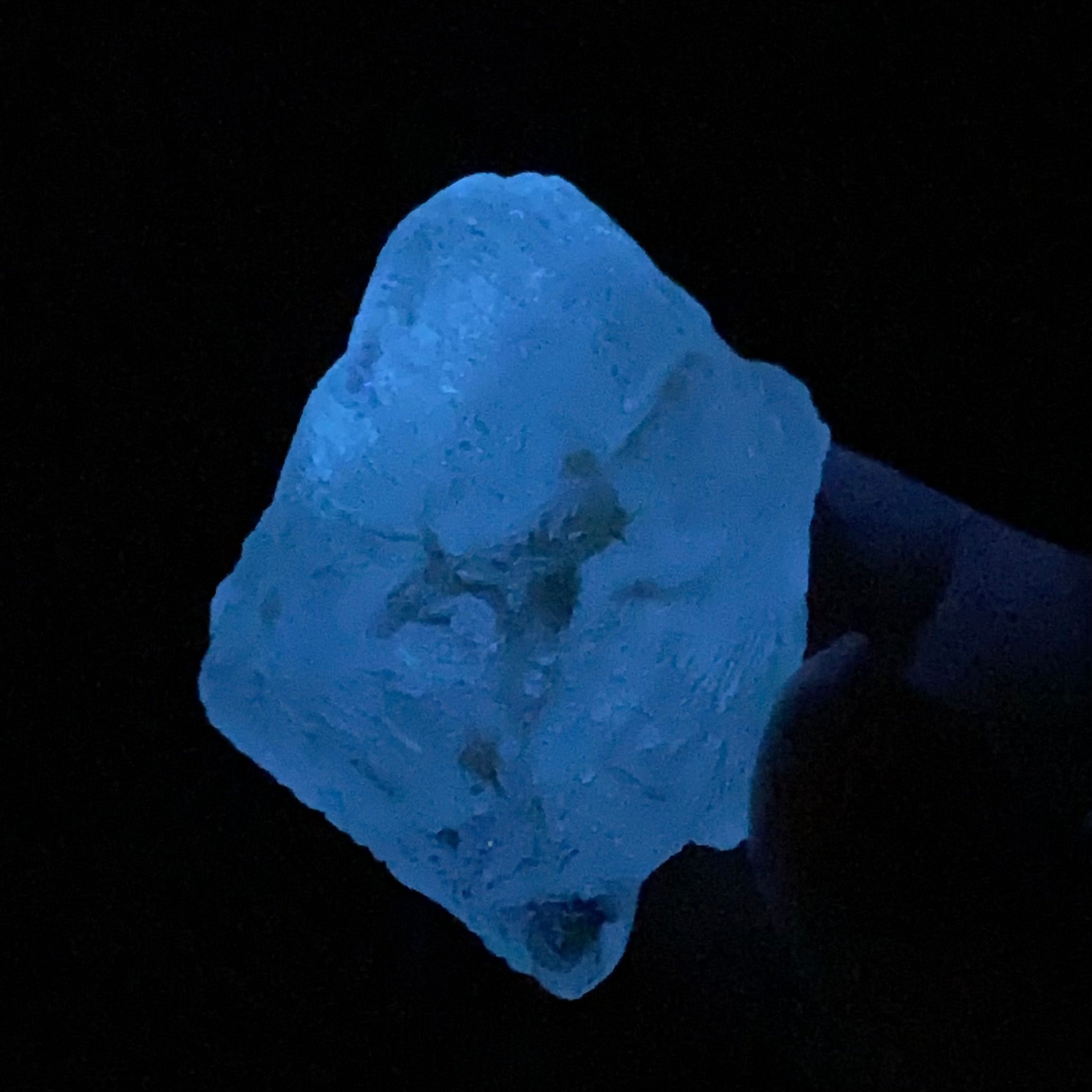 Fluorescent Clear Etched Pollucite Crystal from Afghanistan