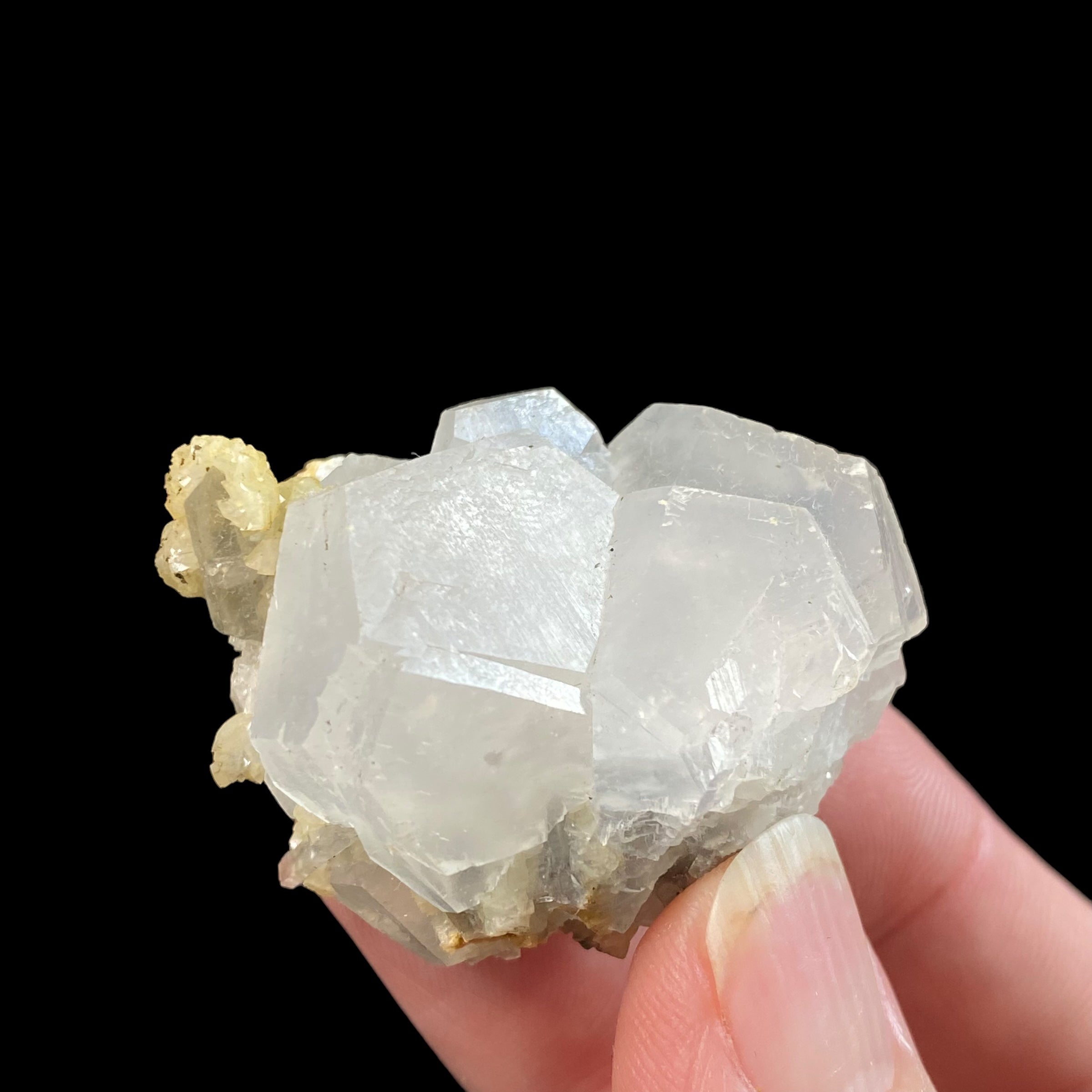 Fluorescent Calcite Cluster with Siderite and Quartz from Trepça Mines, Kosovo