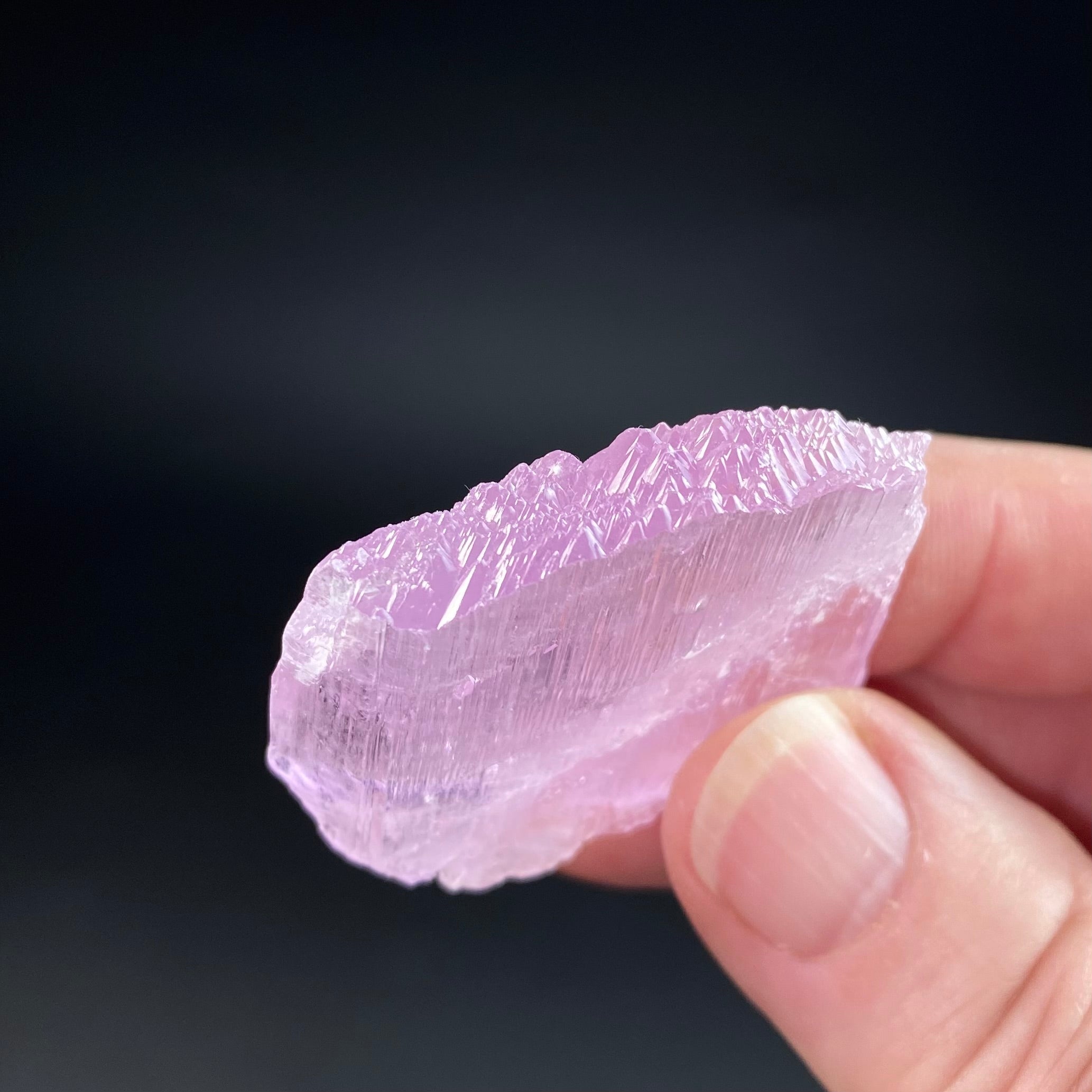 Pink Kunzite Spodumene Crystal, Fluorescent with Multiple Terminations