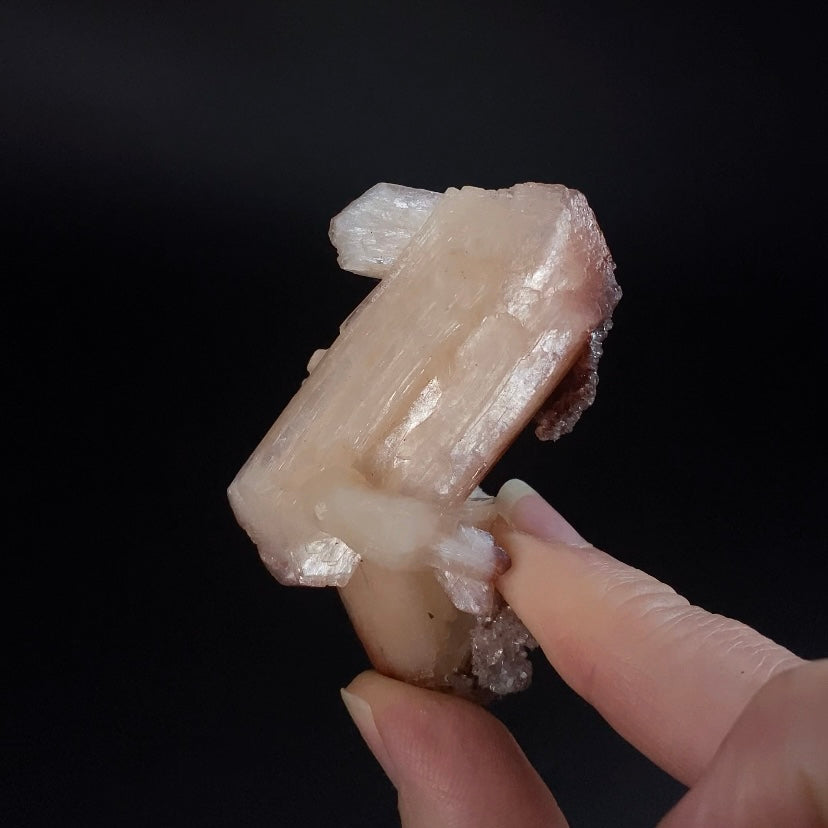Peach and Red Hematite Stilbite Cluster, Maharashtra, India