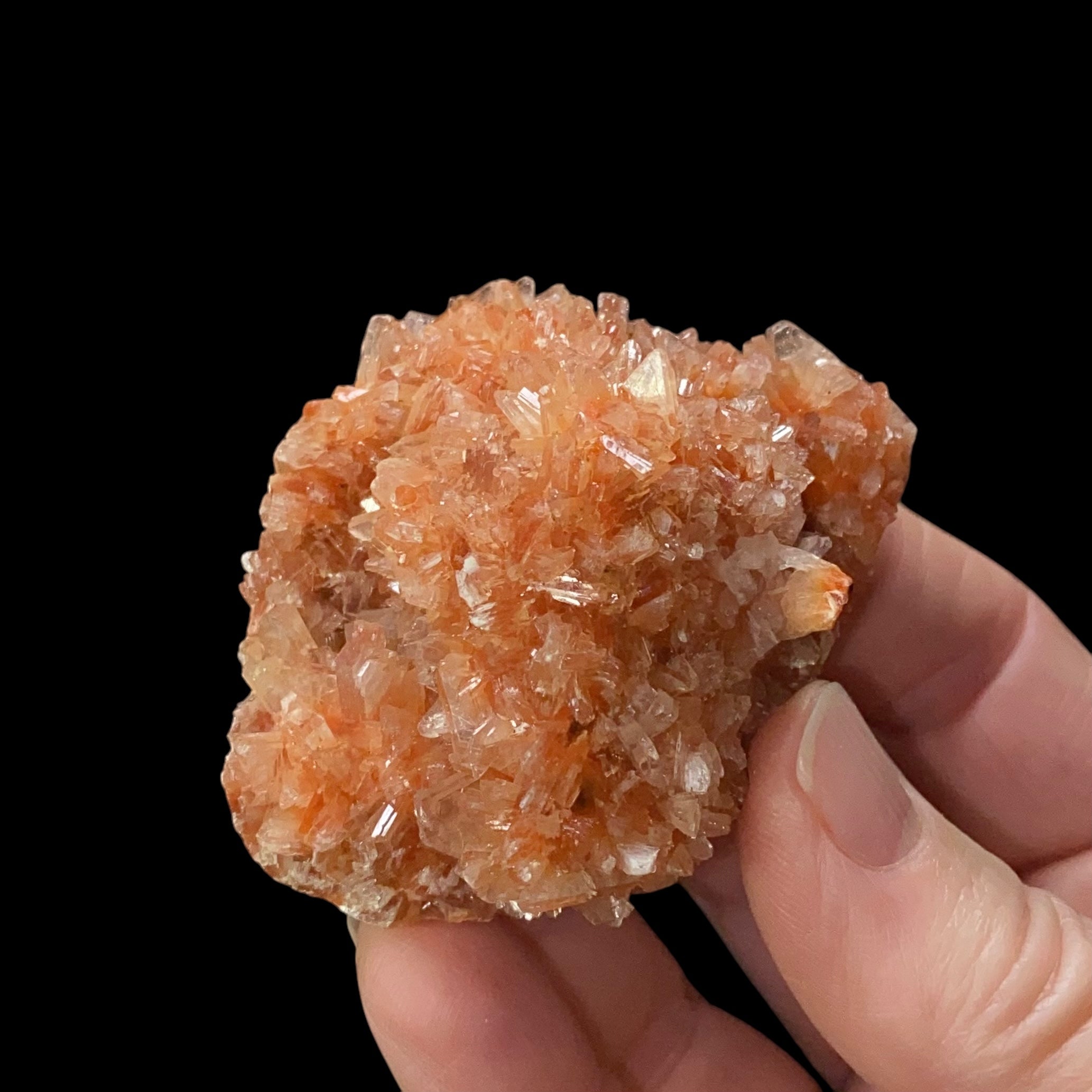 Orange & Clear Heulandite Fan Crystal Cluster