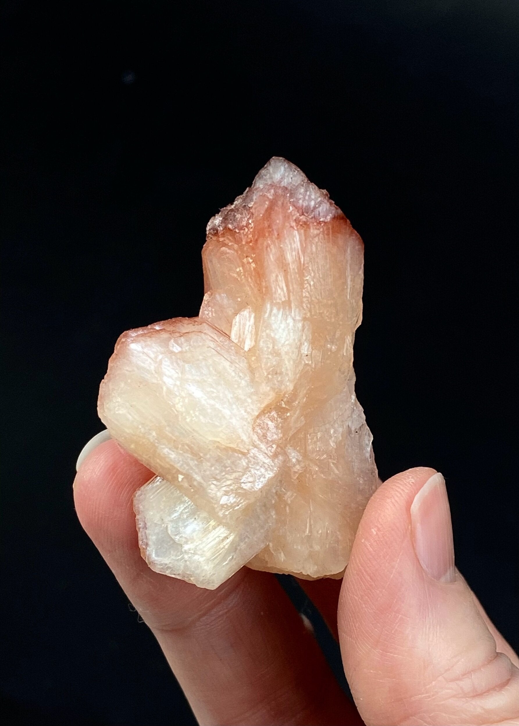 Peach and Red Hematite Stilbite Cluster, Maharashtra, India