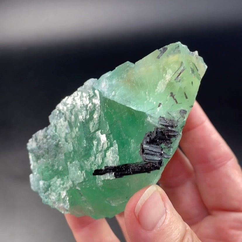 Green Cubic Fluorite Specimen with Stibnite & Pyrite, Yaogangxian Mine