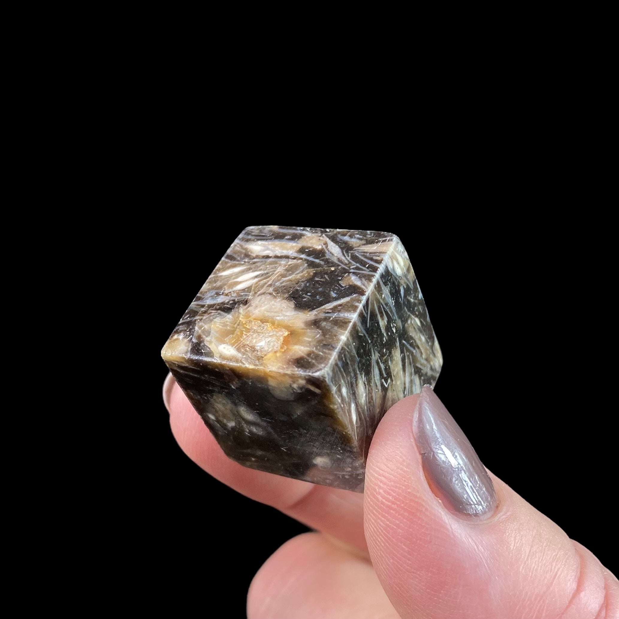 Feather Agate Polished Cube