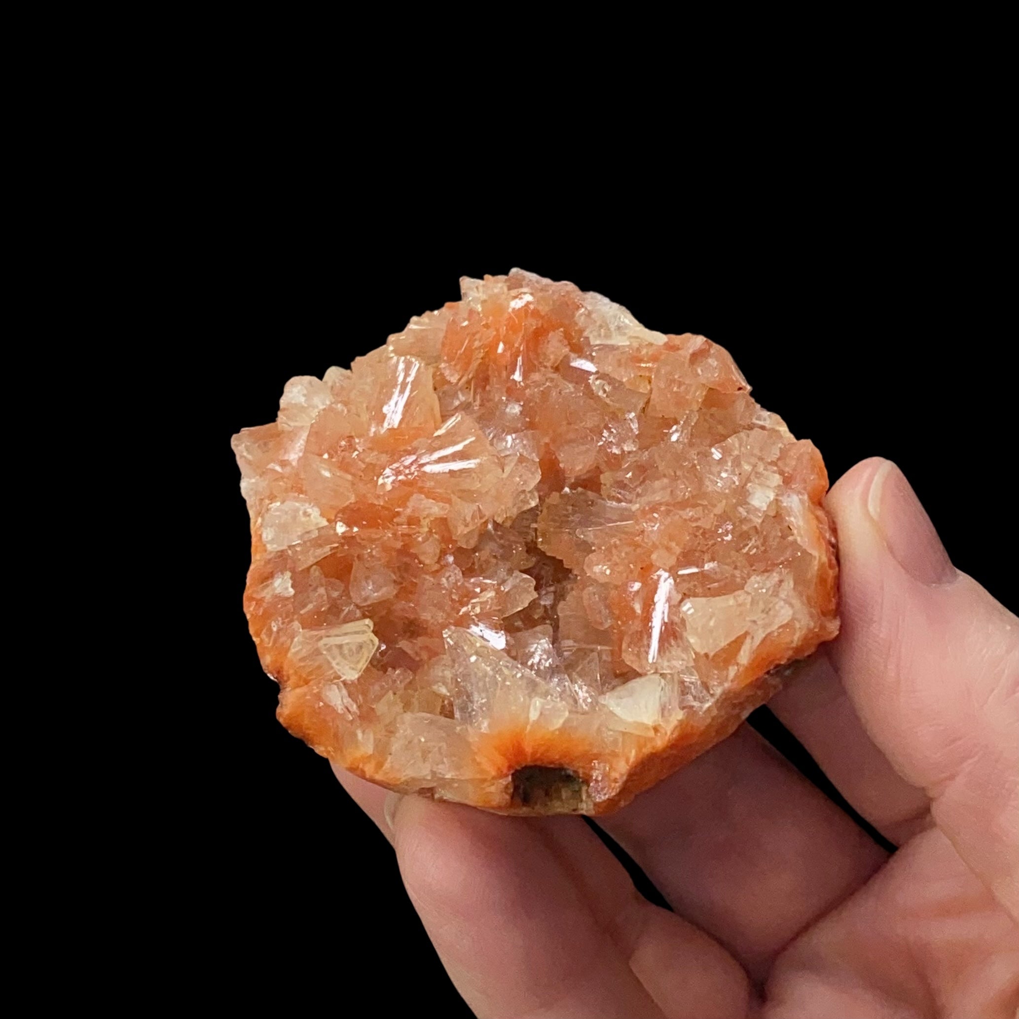 Orange & Clear Heulandite Fan Crystal Cluster