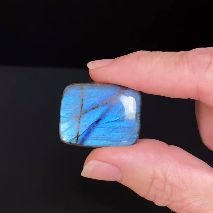 Blue Flash Rectangular Labradorite Cabochon