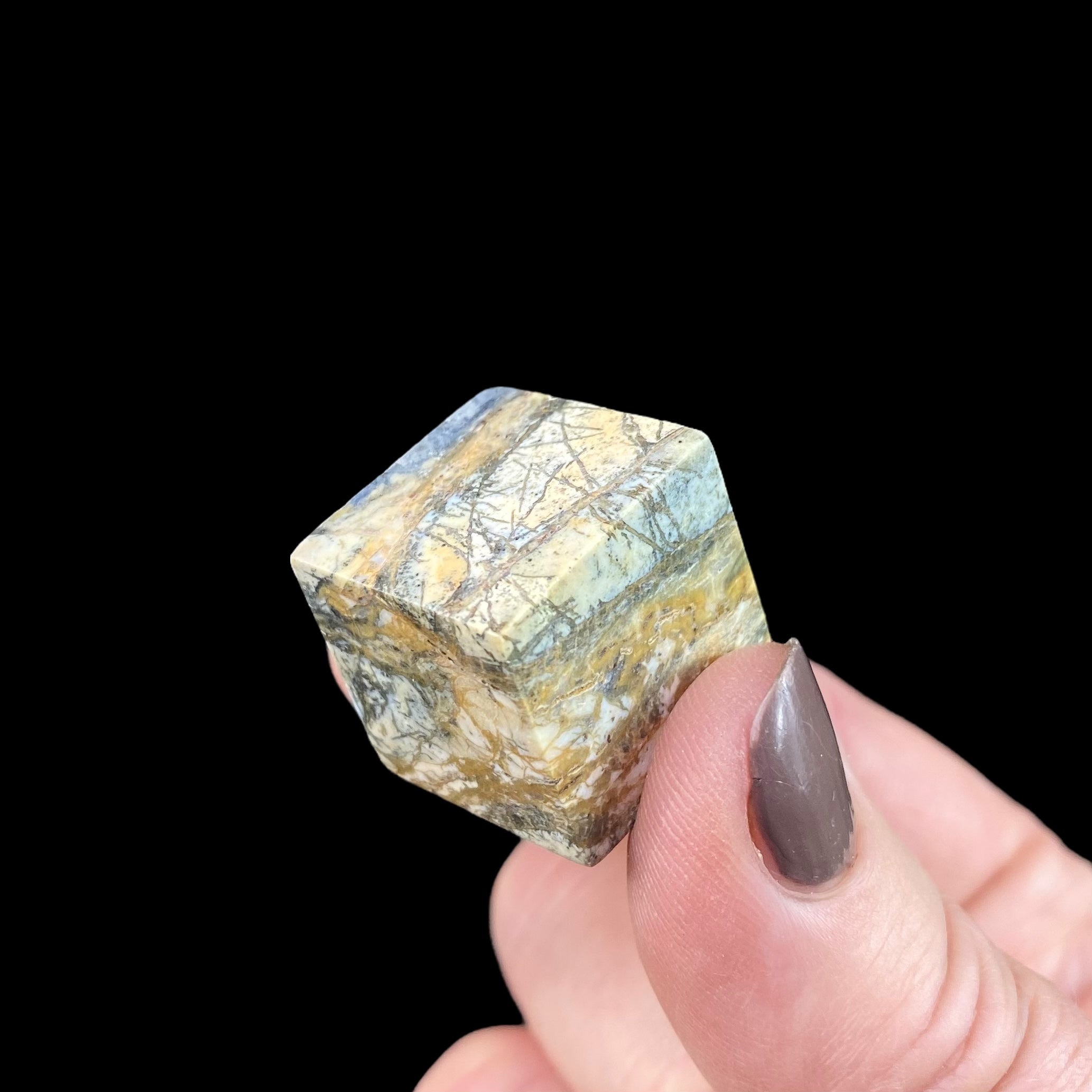Green Malingano Jasper, Chert Breccia, Polished Cube