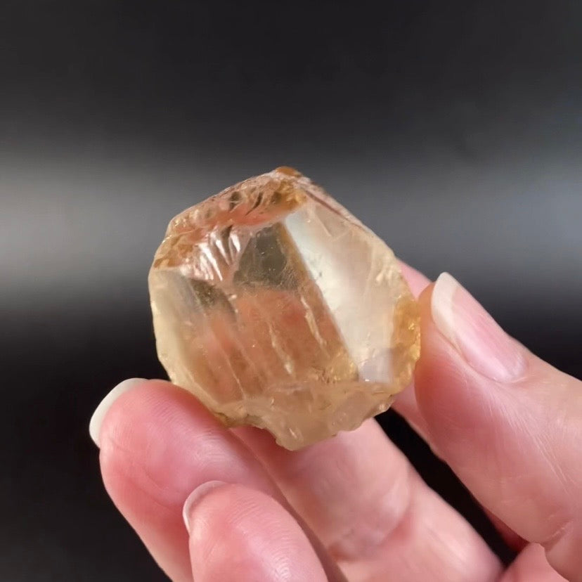 Champagne Topaz Crystal with Unique Etched Termination