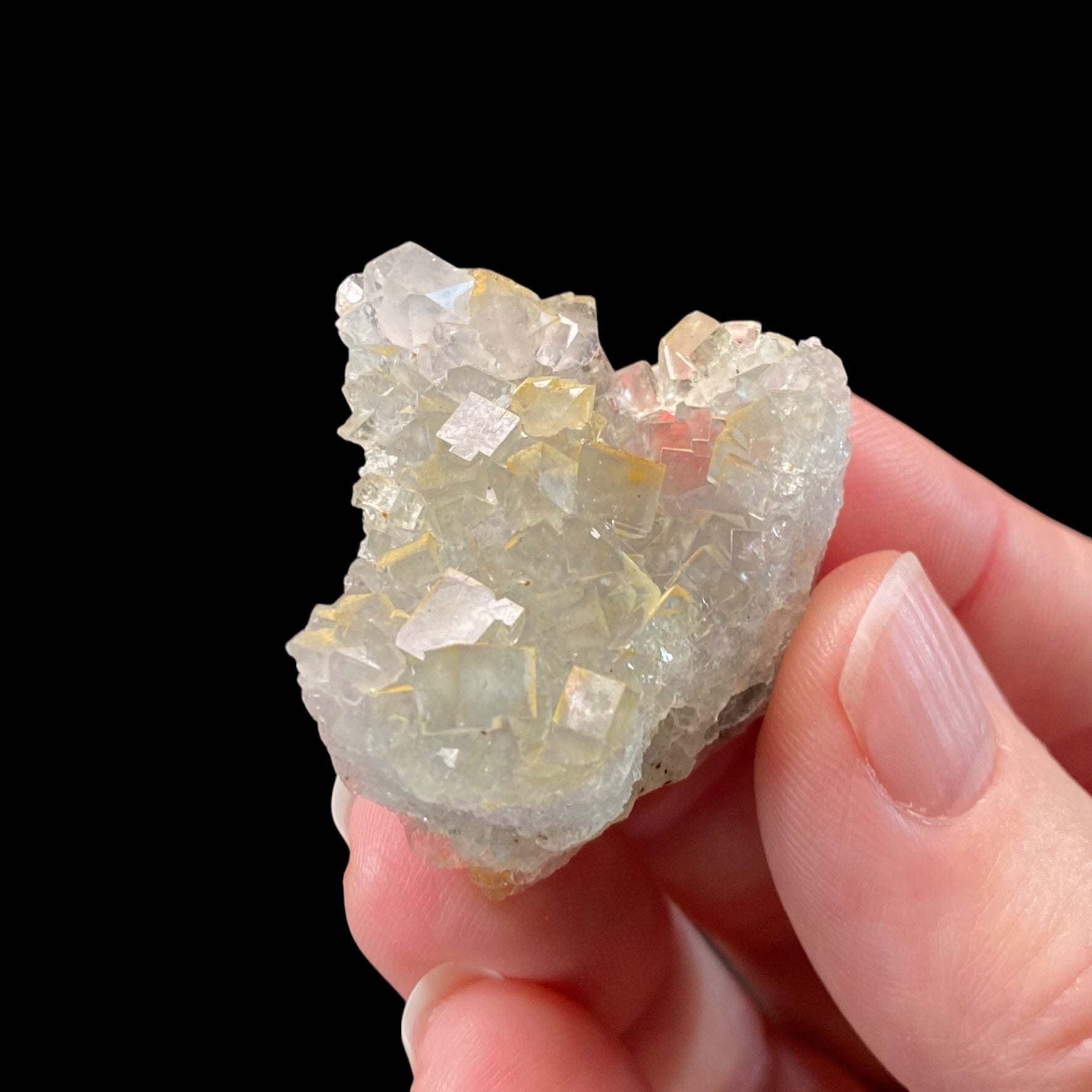 Pale Green Gray Cubic Fluorite Cluster