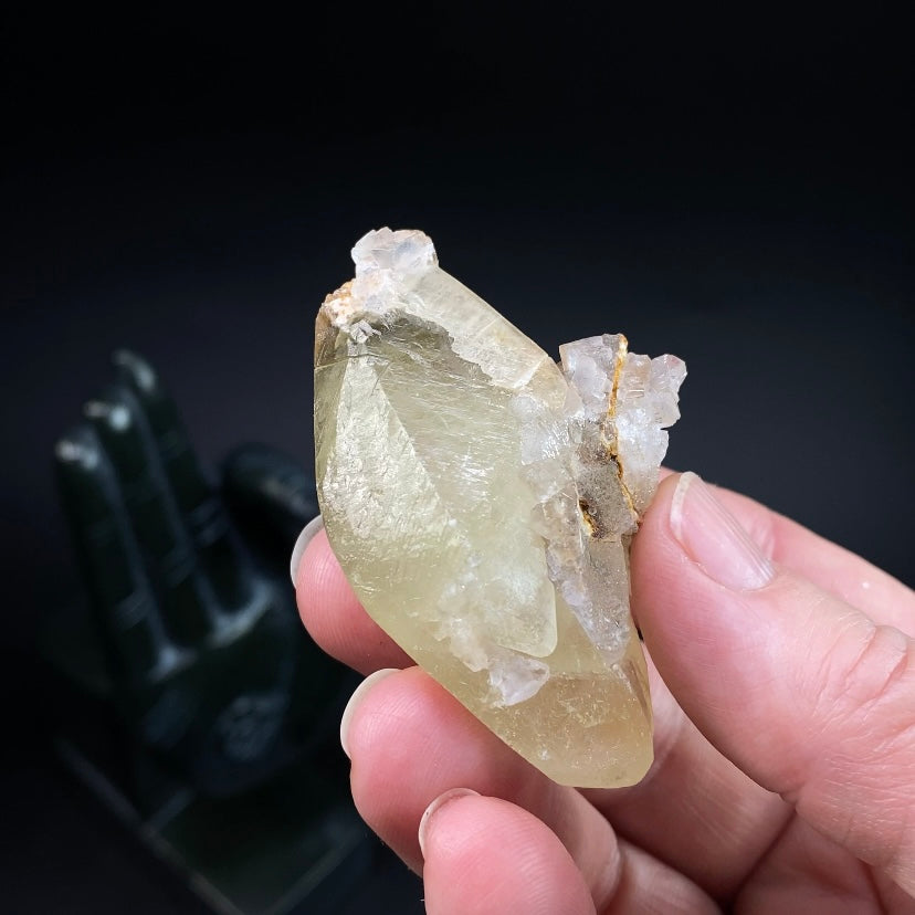 Yellow Calcite Specimen with Gray Fluorite