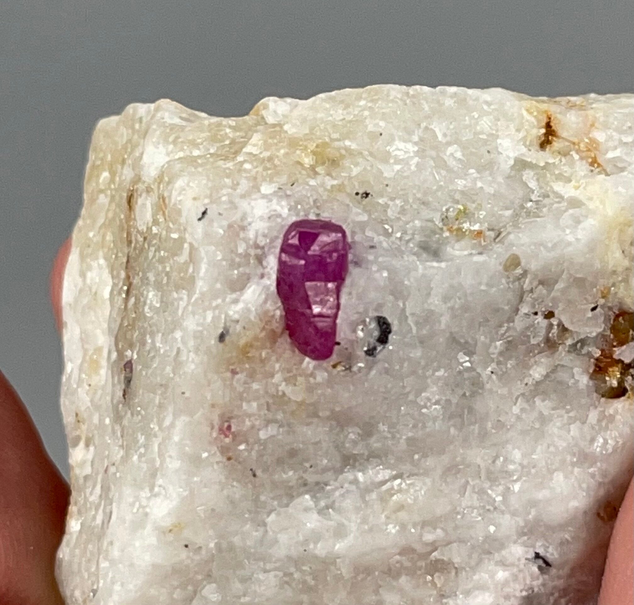 Ruby Crystal on Marble Matrix