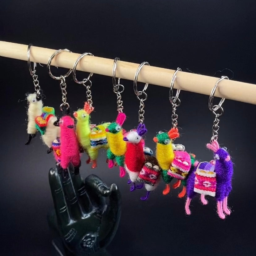 Hand Crafted Alpaca Yarn Llama Alpaca Doll Keychain