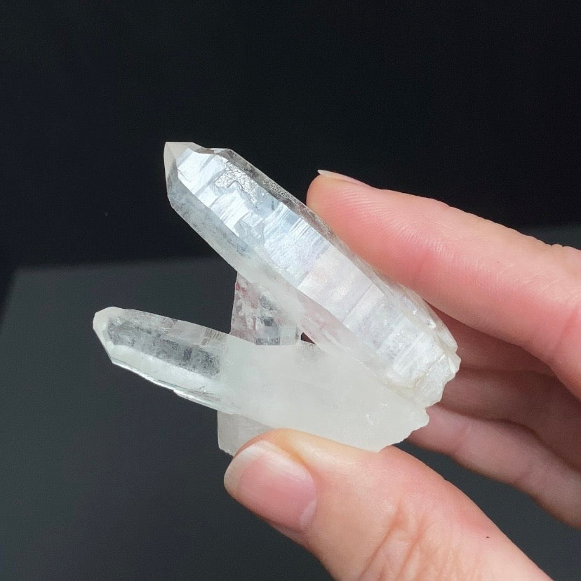 V Shaped Twin Quartz Crystal Cluster with a Bridge Crystal