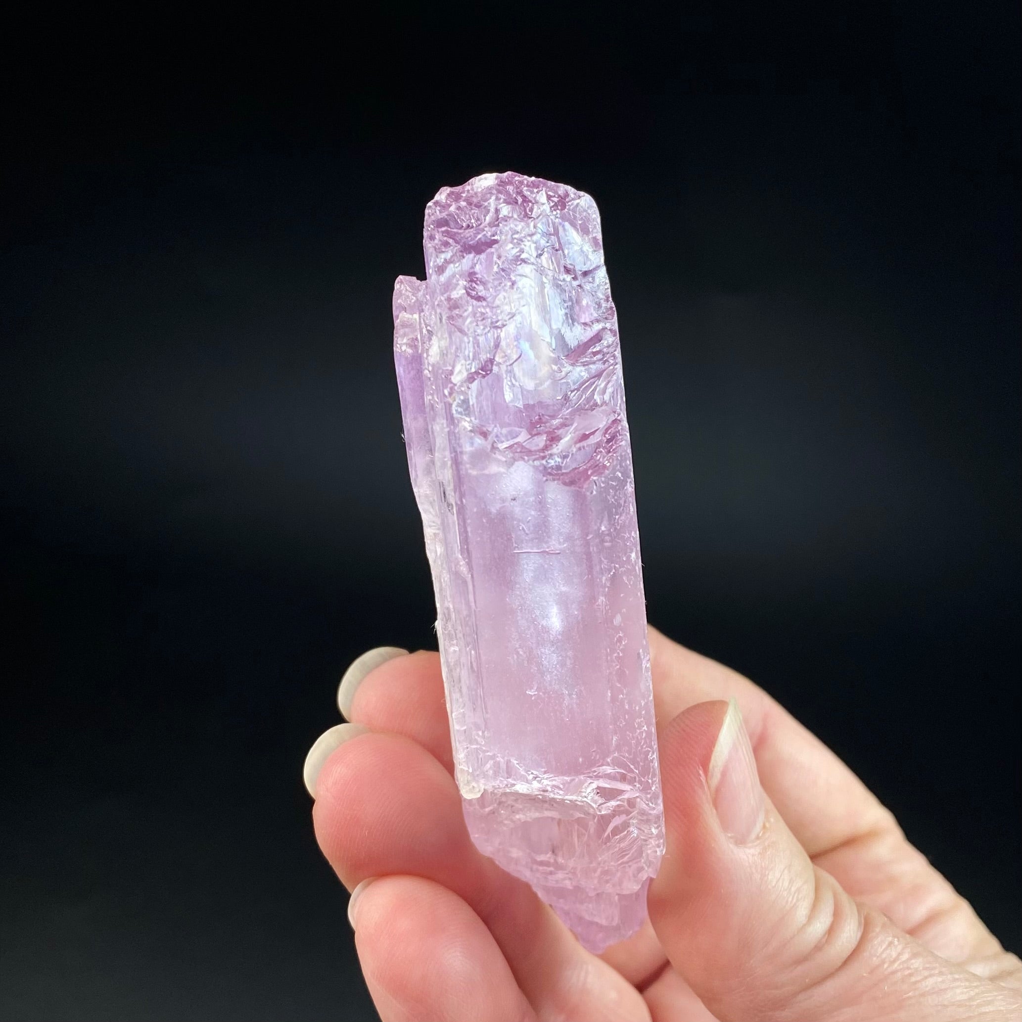 Large Pink Kunzite Spodumene Crystal, Fluorescent
