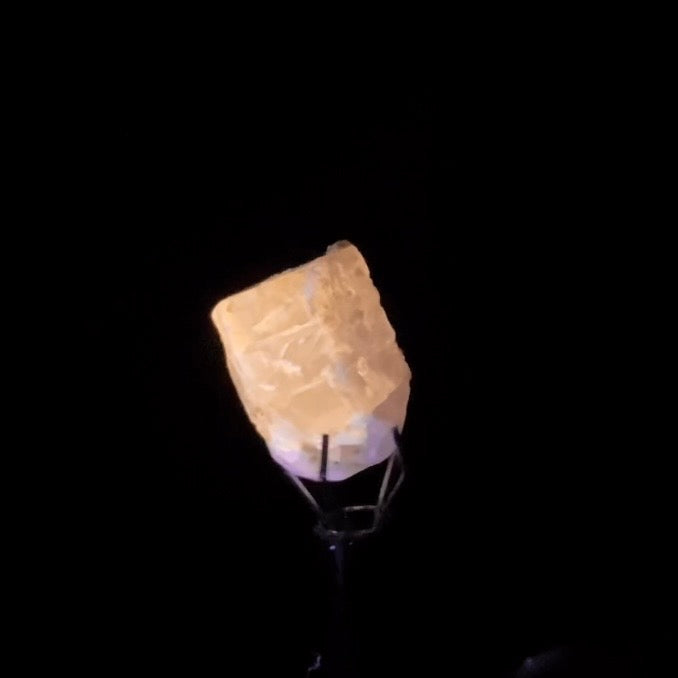 Terminated Pink Apatite Crystal with Muscovite Mica - Fluorescent Natural Crystal