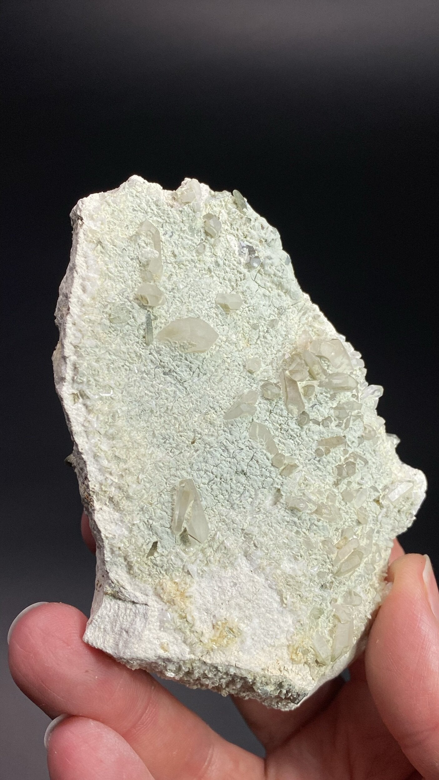 Chlorite Included Quartz Needle - Like Crystals on Matrix