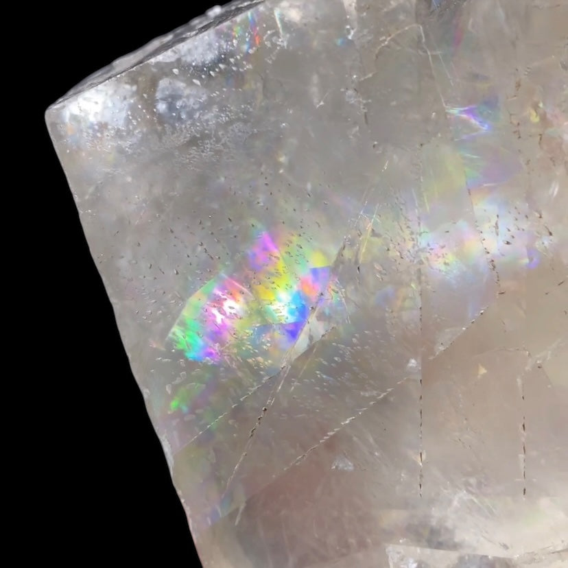 Light Golden Calcite Crystal with Rainbows Galore