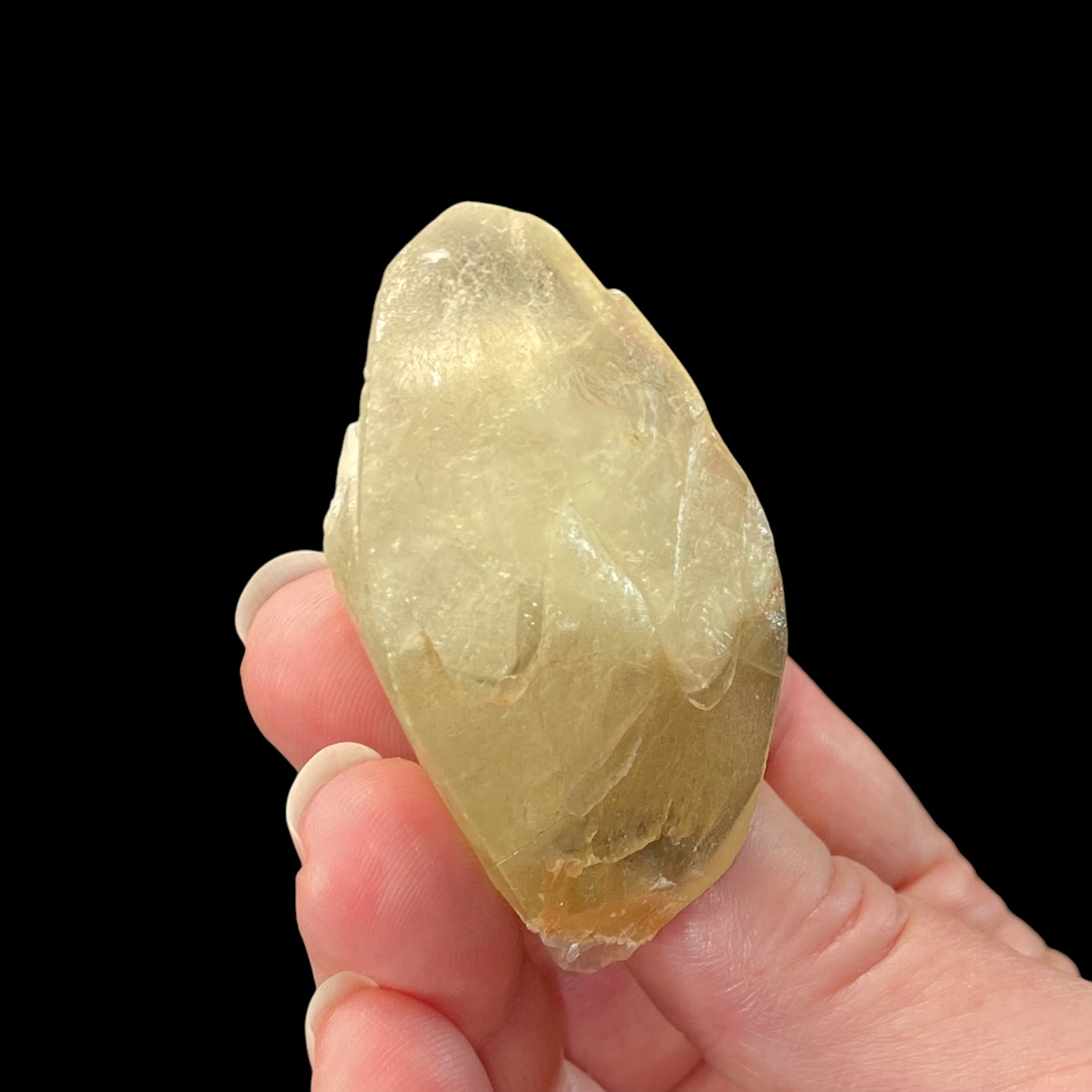 Yellow Calcite Specimen with Gray / Purple Fluorite