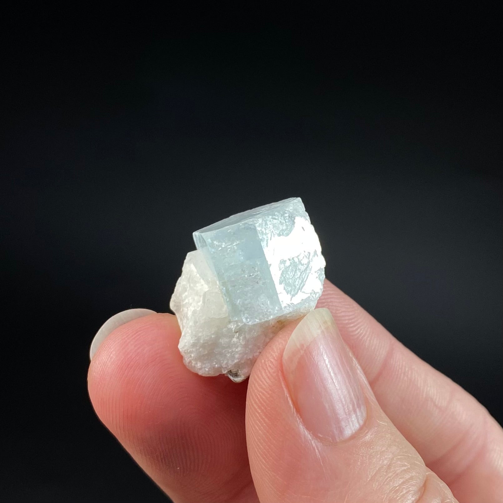 Terminated Aquamarine Crystal with Quartz Shigar Valley, Pakistan