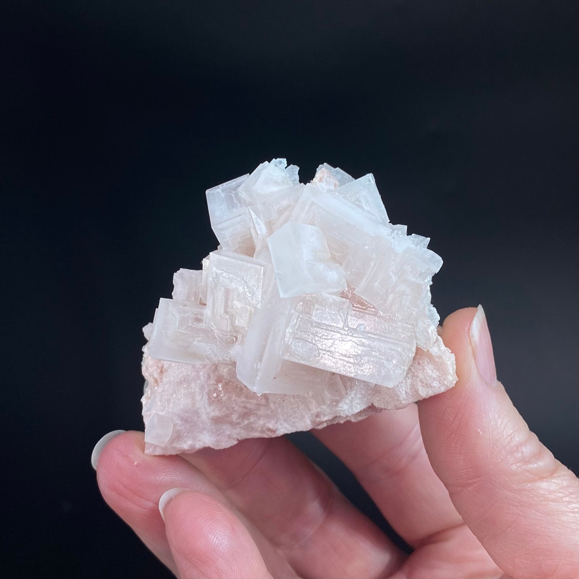 Light Pink Halite Crystal Specimen