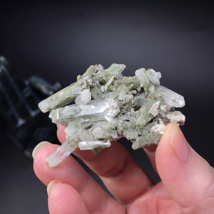 Chlorite Included Quartz Cluster - Natural Crystals