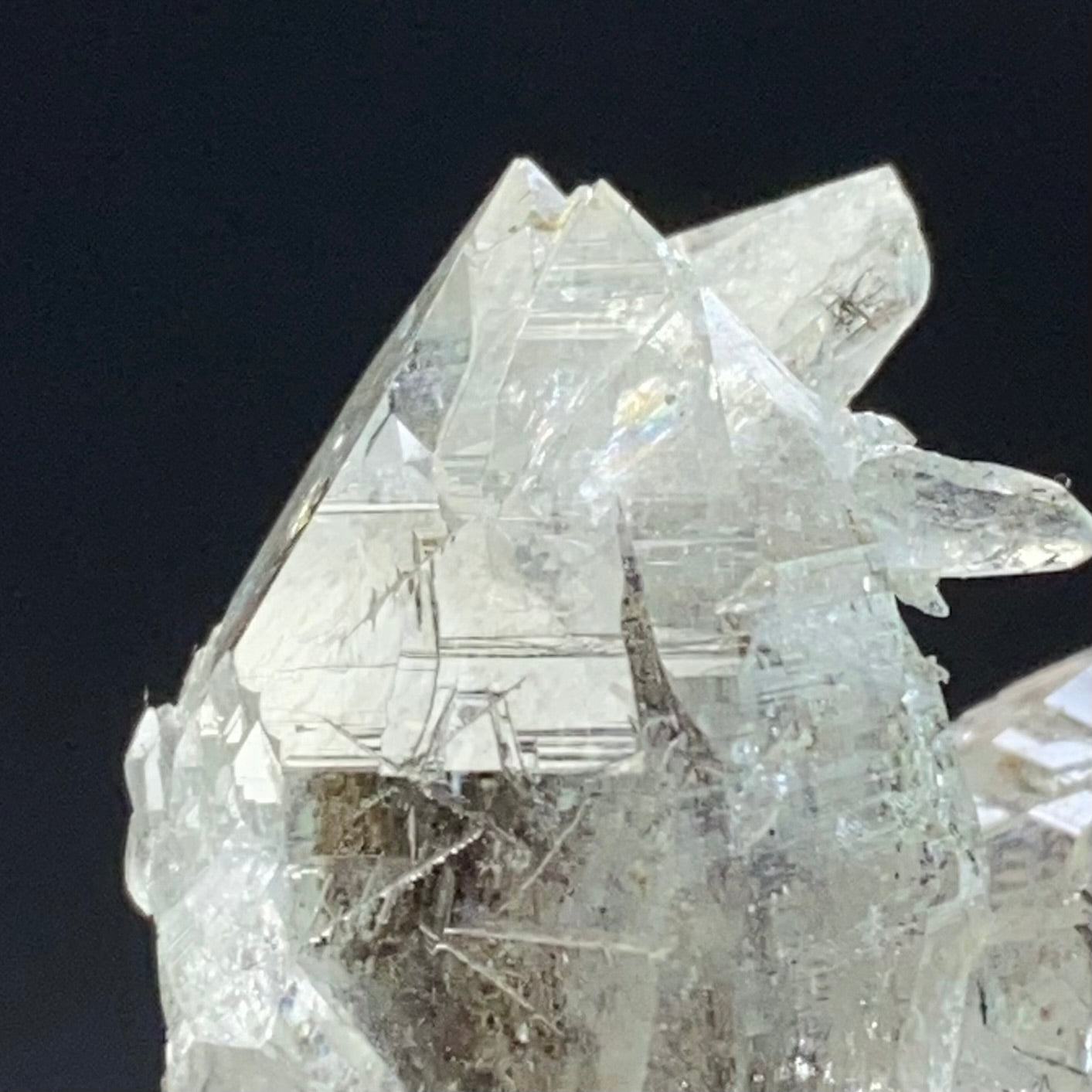 Actinolite Included Himalayan Quartz Crystal Cluster with Record Keepers