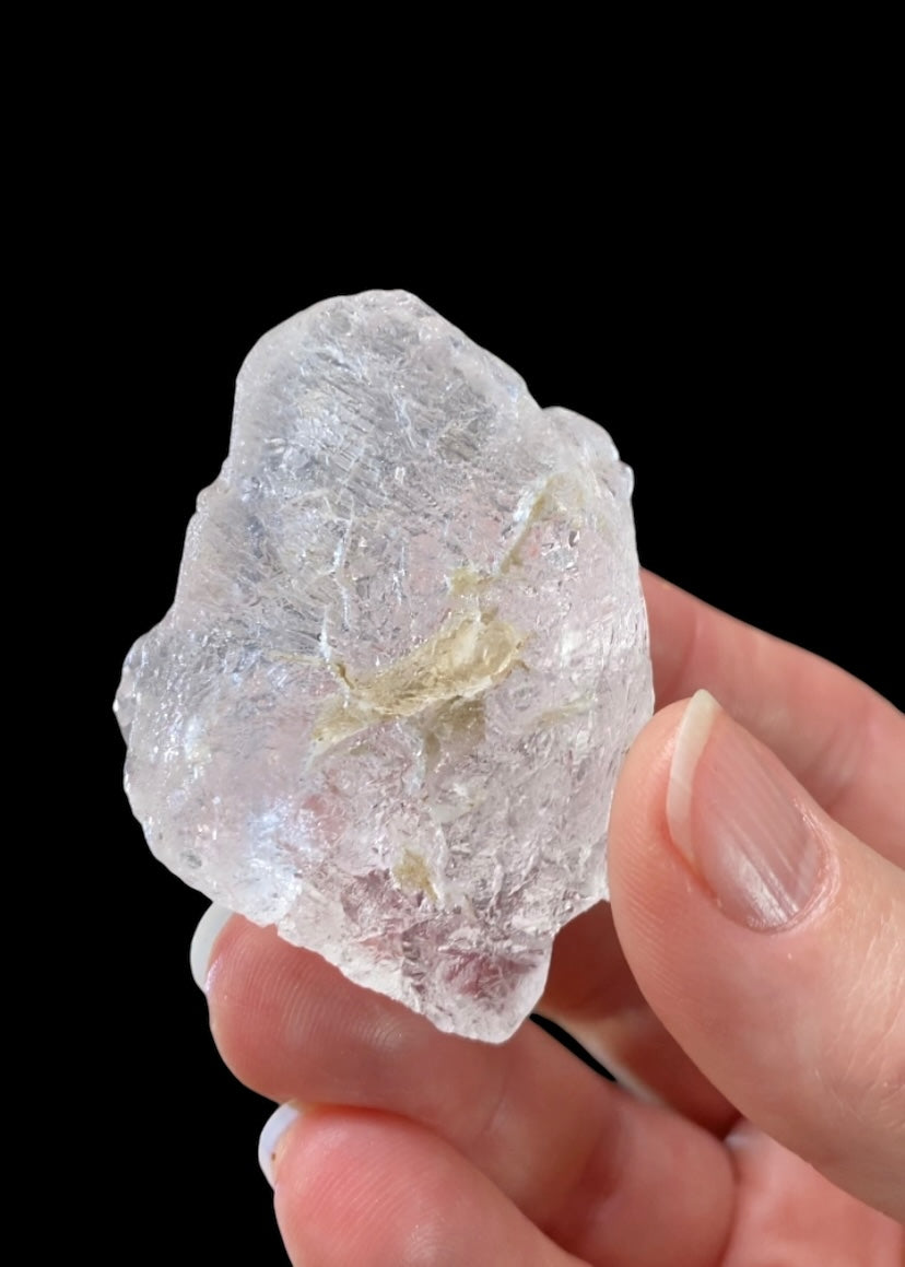 Fluorescent Clear Etched Pollucite Crystal from Afghanistan