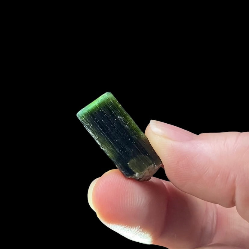 Terminated Bi Color Green Tourmaline Crystal from Shigar Valley, Pakistan