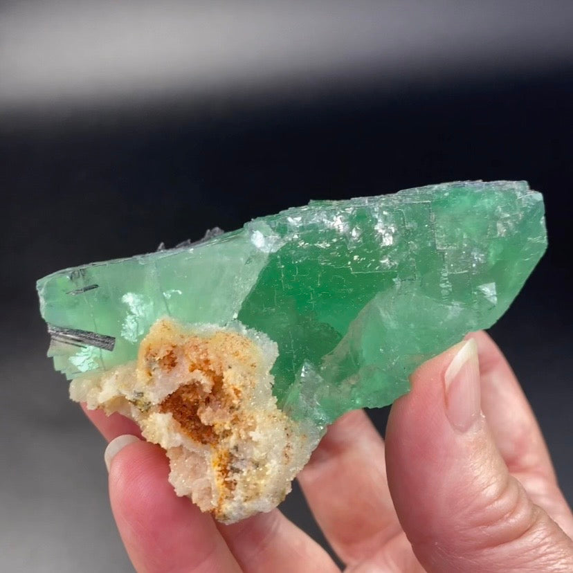 Green Cubic Fluorite Specimen with Stibnite & Pyrite, Yaogangxian Mine