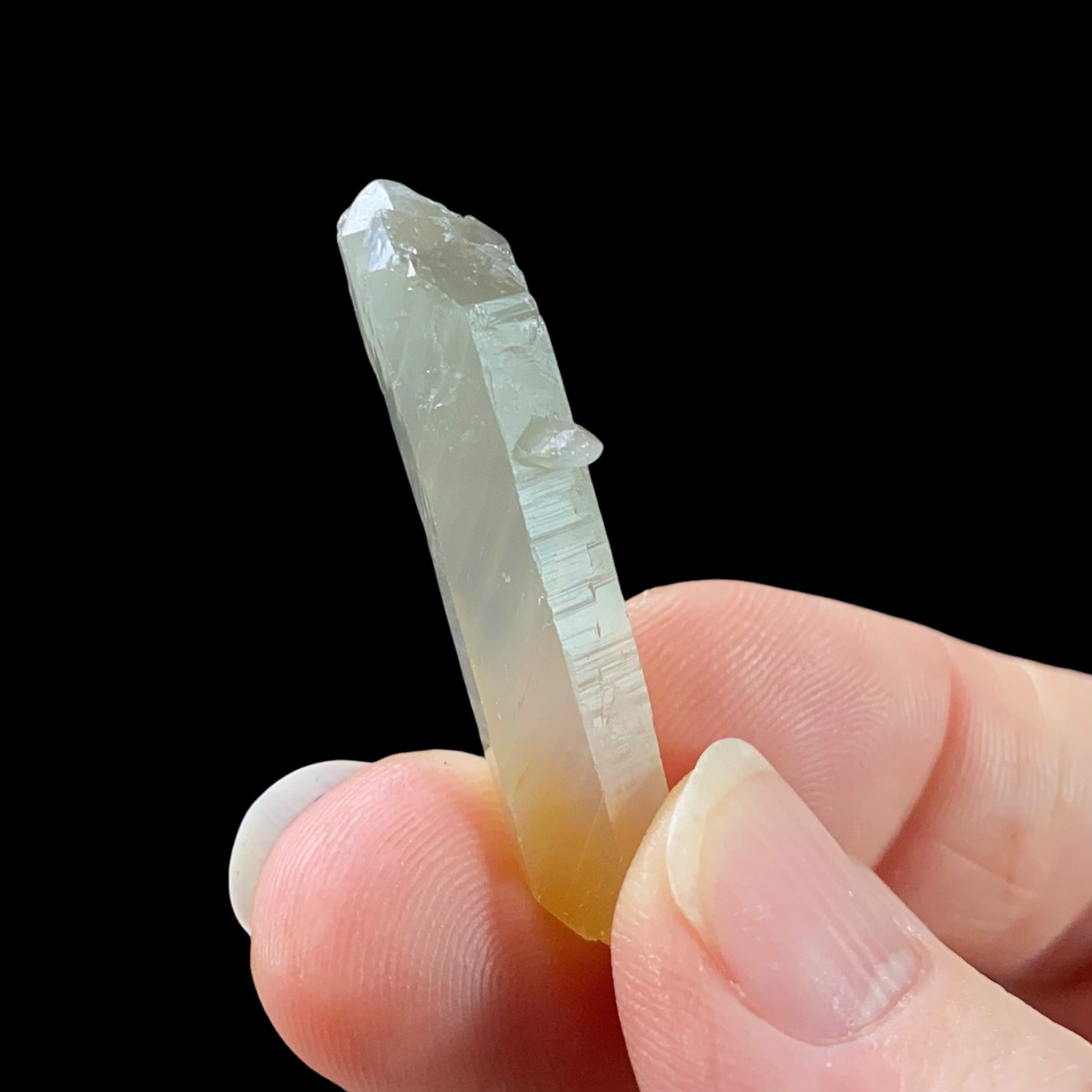 Double Terminated Bone Quartz Crystal with Halloysite Inclusions from Balochistan, Pakistan