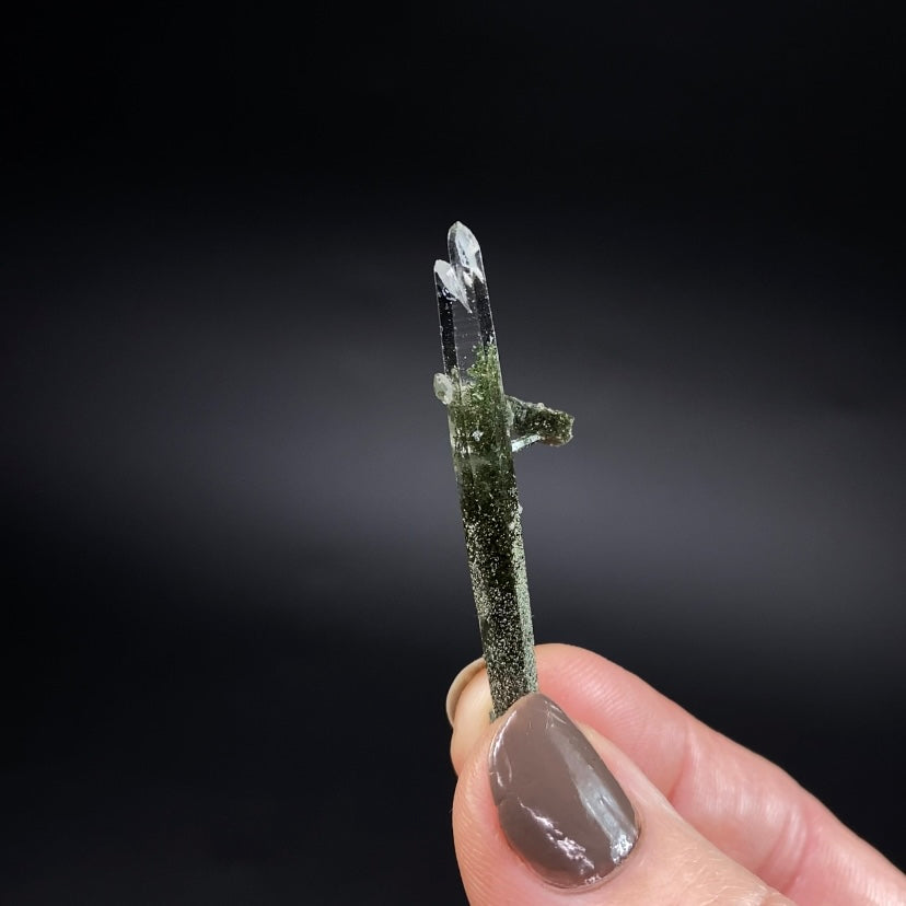 Himalayan Laser Chlorite Included Quartz Cluster from Ganesh Himal, Nepal