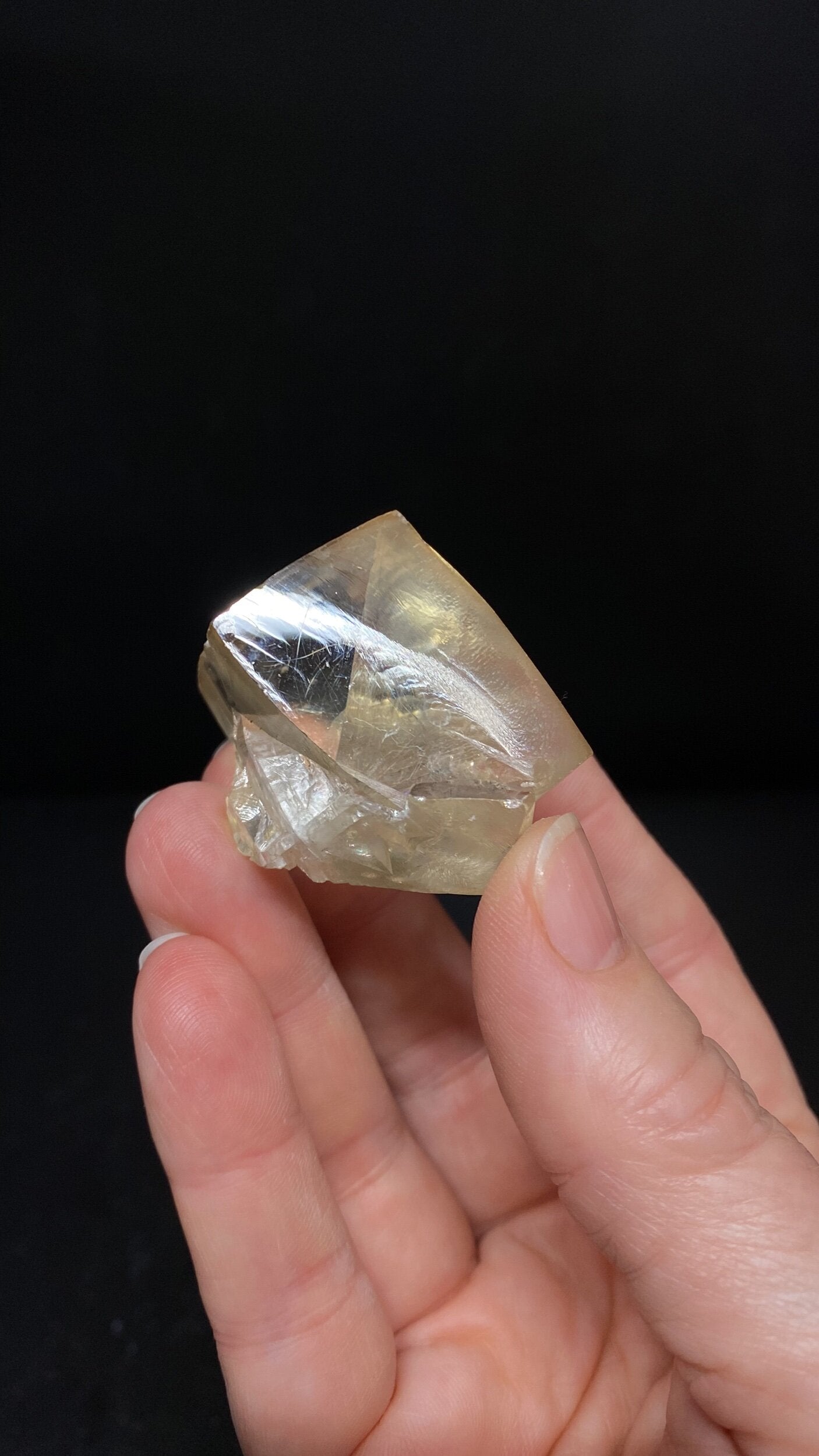 Light Golden Calcite Crystal with Rainbows