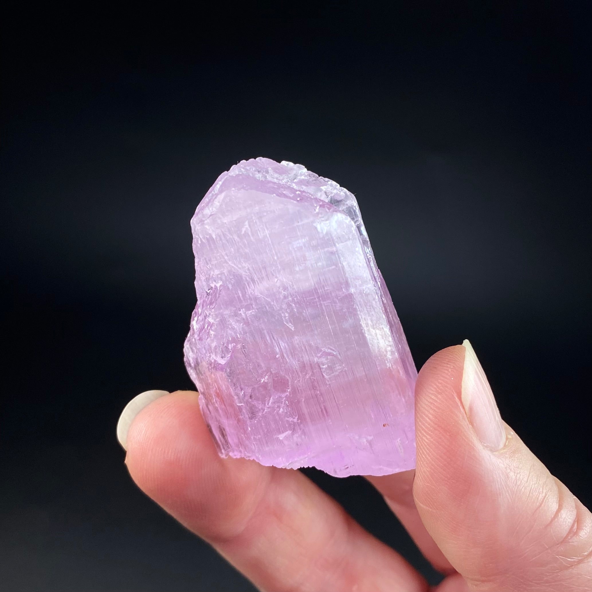 Pink Kunzite Spodumene Crystal, Fluorescent with Multiple Terminations
