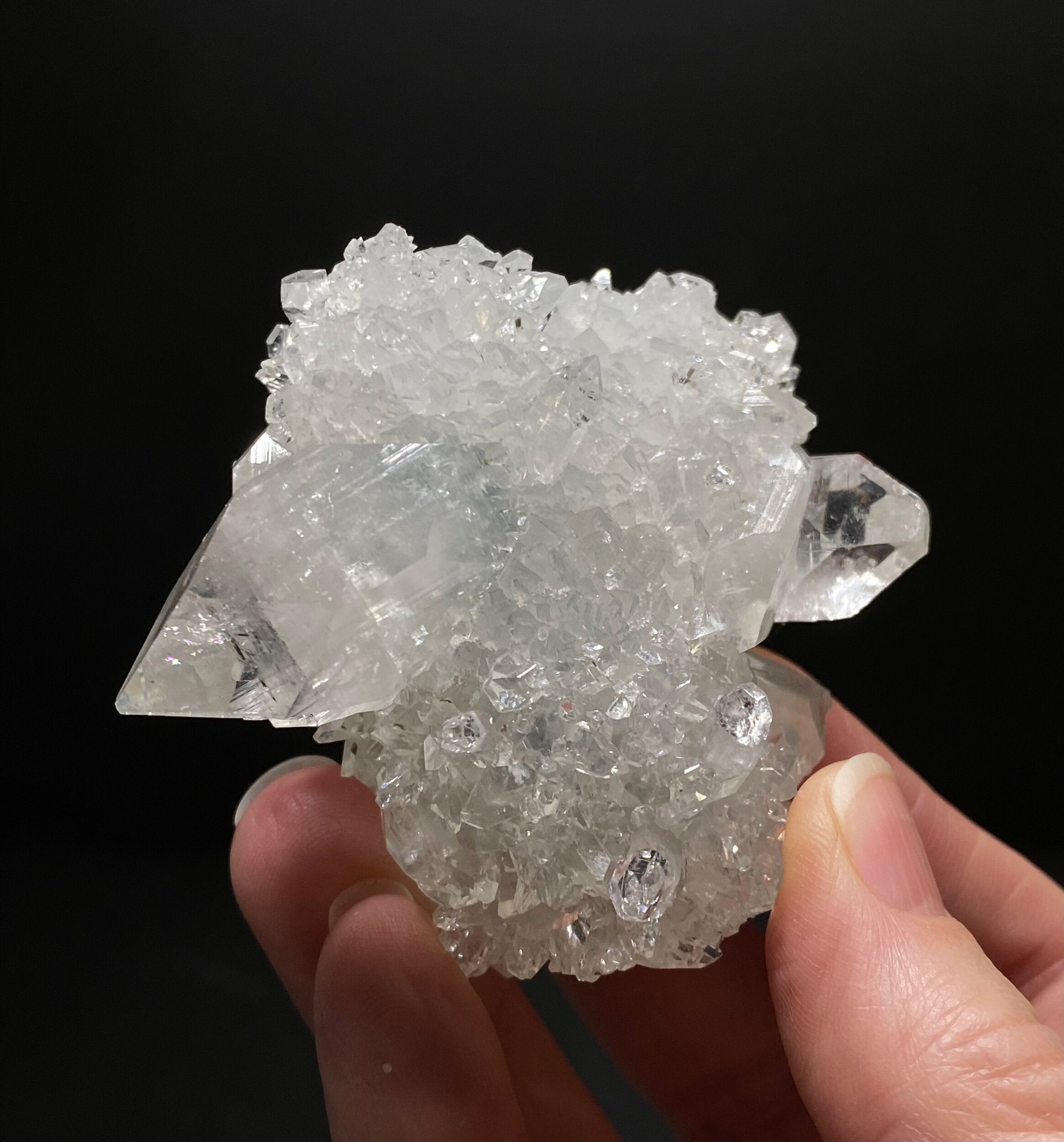 Clear Apophyllite Stalactite Formation Cluster