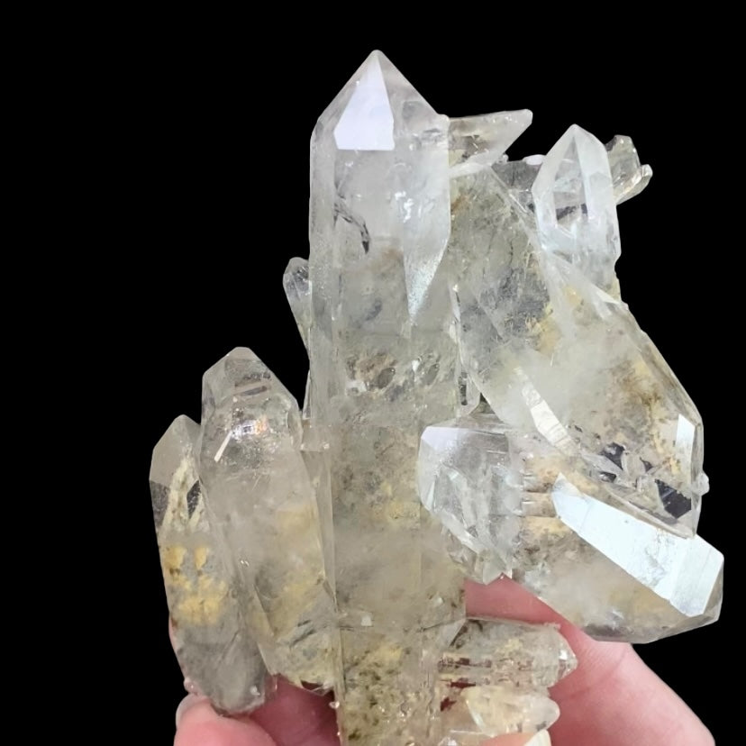 Chlorite Included Quartz Crystal Cluster Plate from Minas Gerais, Brazil