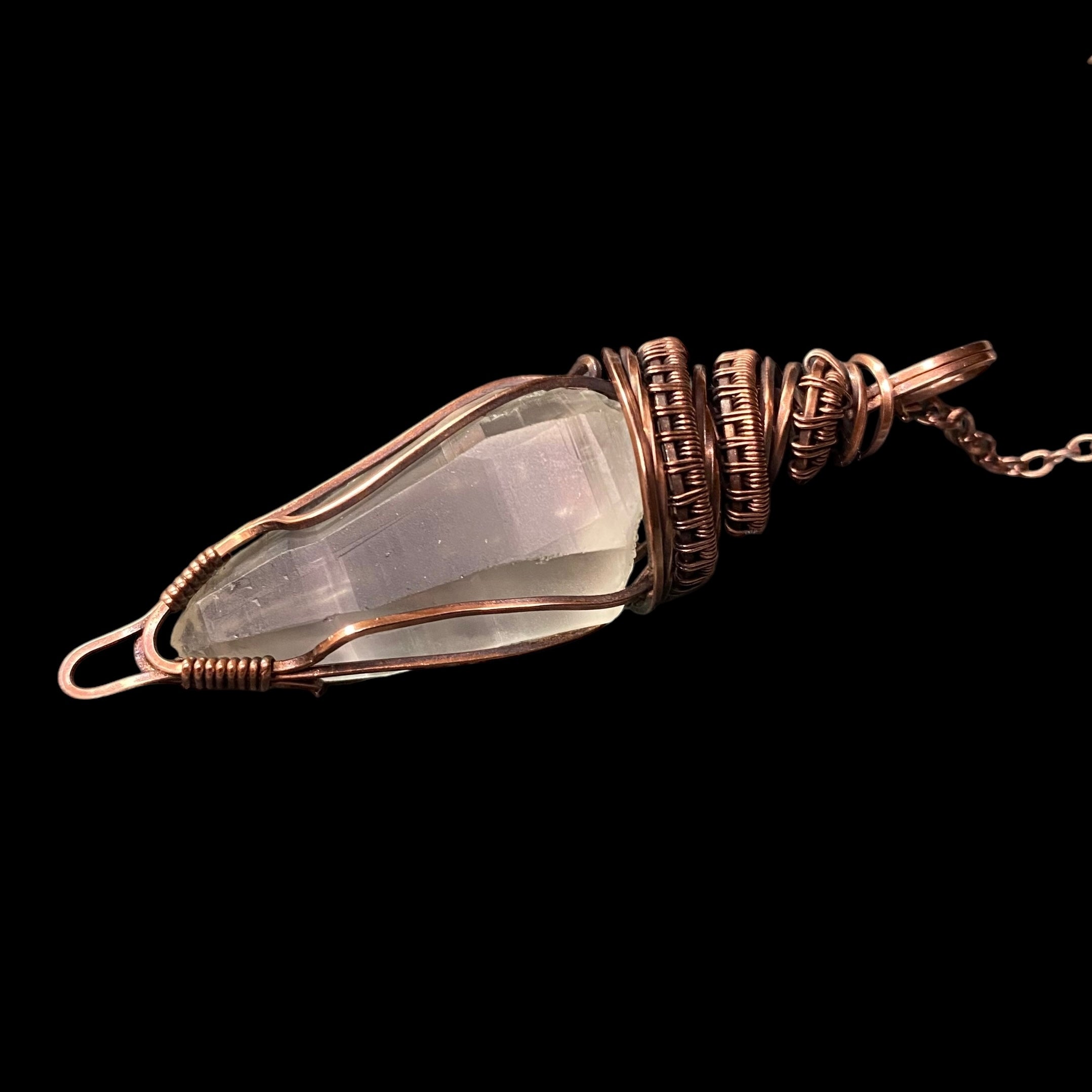 Himalayan Quartz Crystal & Copper Wire Wrapped Pendulum