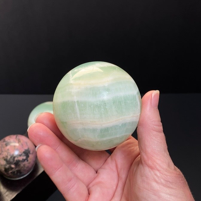 Caribbean Calcite Aragonite 64 mm Sphere