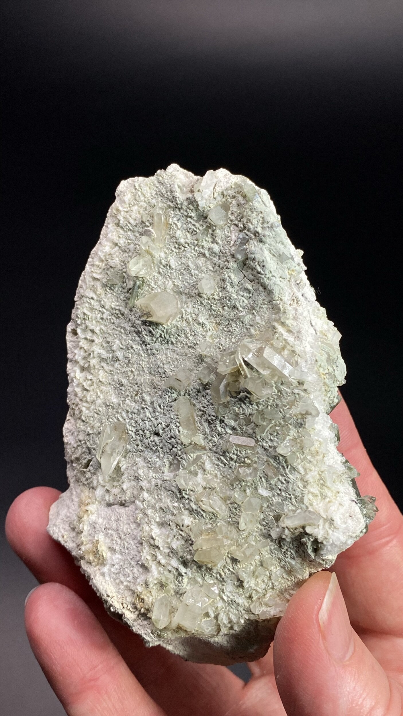 Chlorite Included Quartz Needle - Like Crystals on Matrix