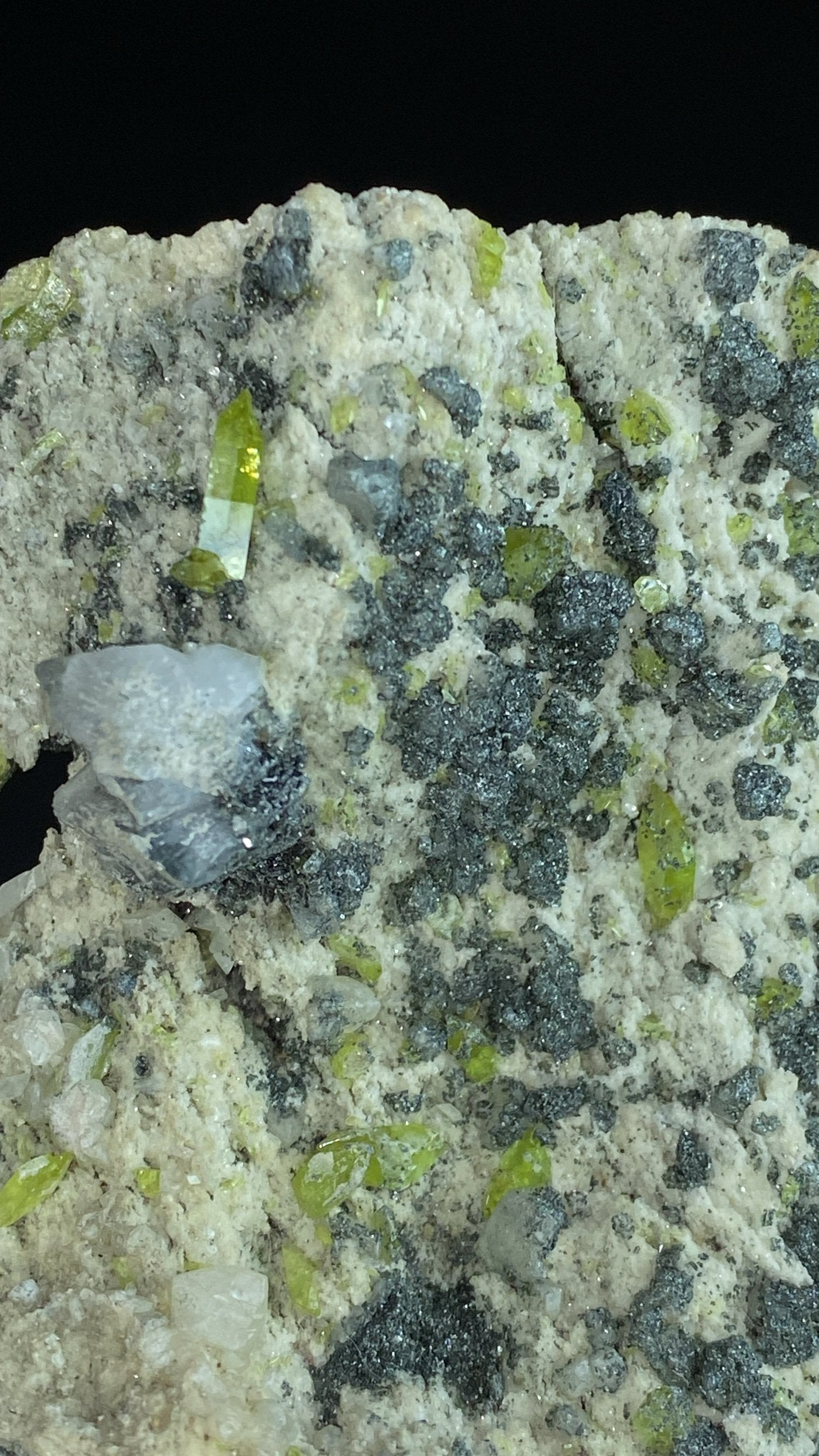 Titanite Sphene Crystals and Colusite on Matrix