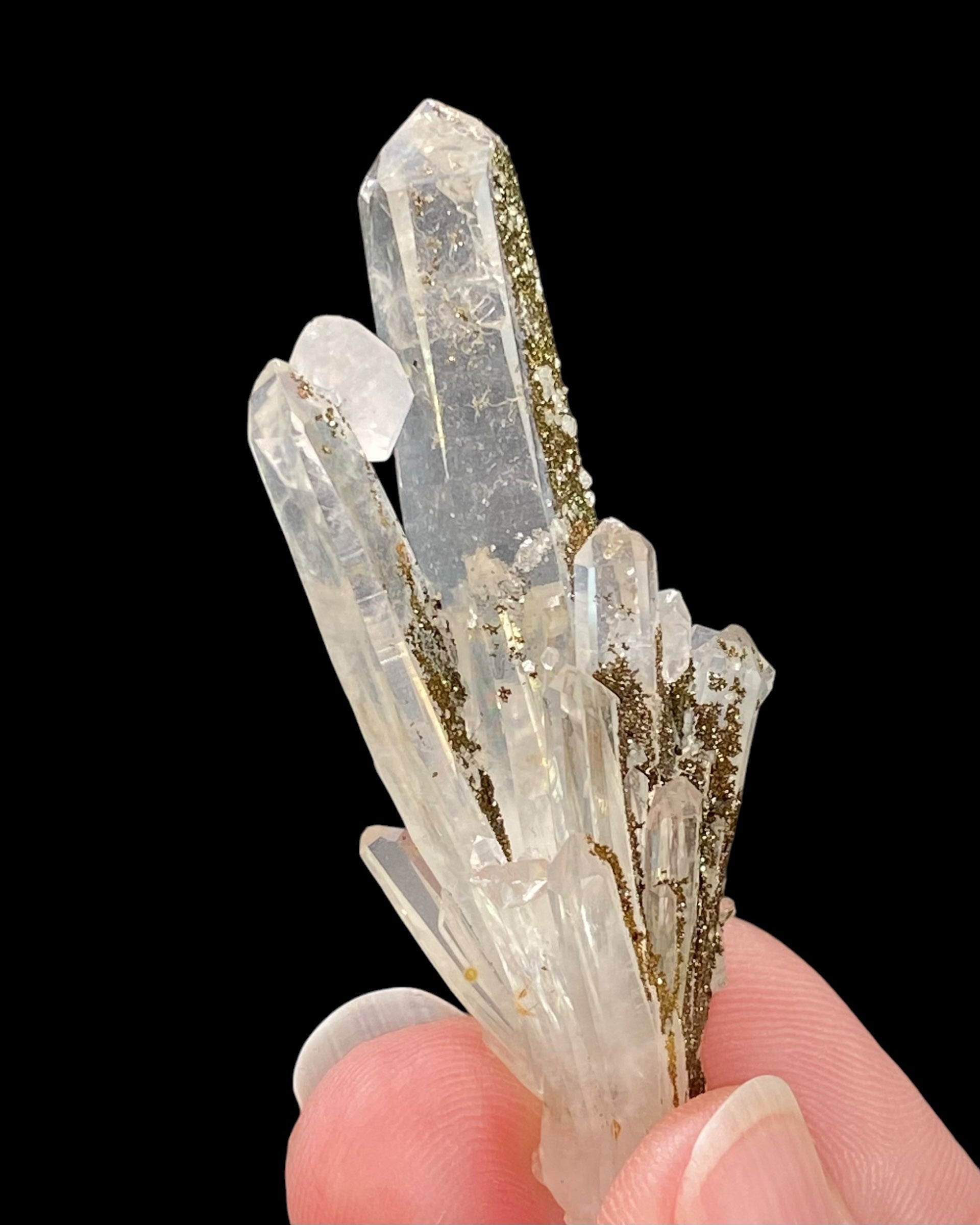 Quartz Cluster with Iridescent Rainbow Pyrite & Calcite, Trepca Mines, Kosovo