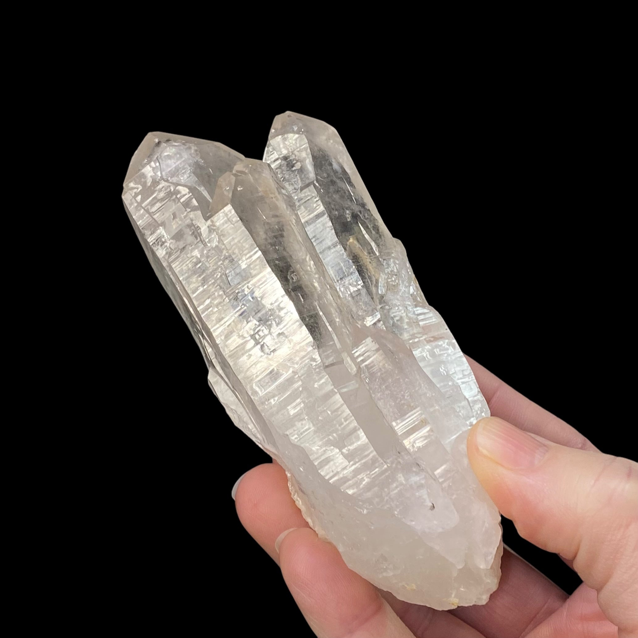 Clear Himalayan Quartz Crystal Cluster with Macromosaic Patterns