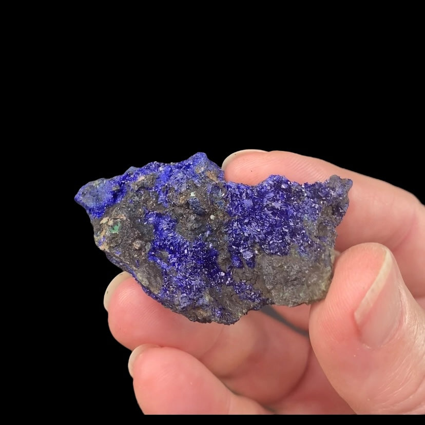 Azurite Crystals with Malachite, Tongshankou Mine, China