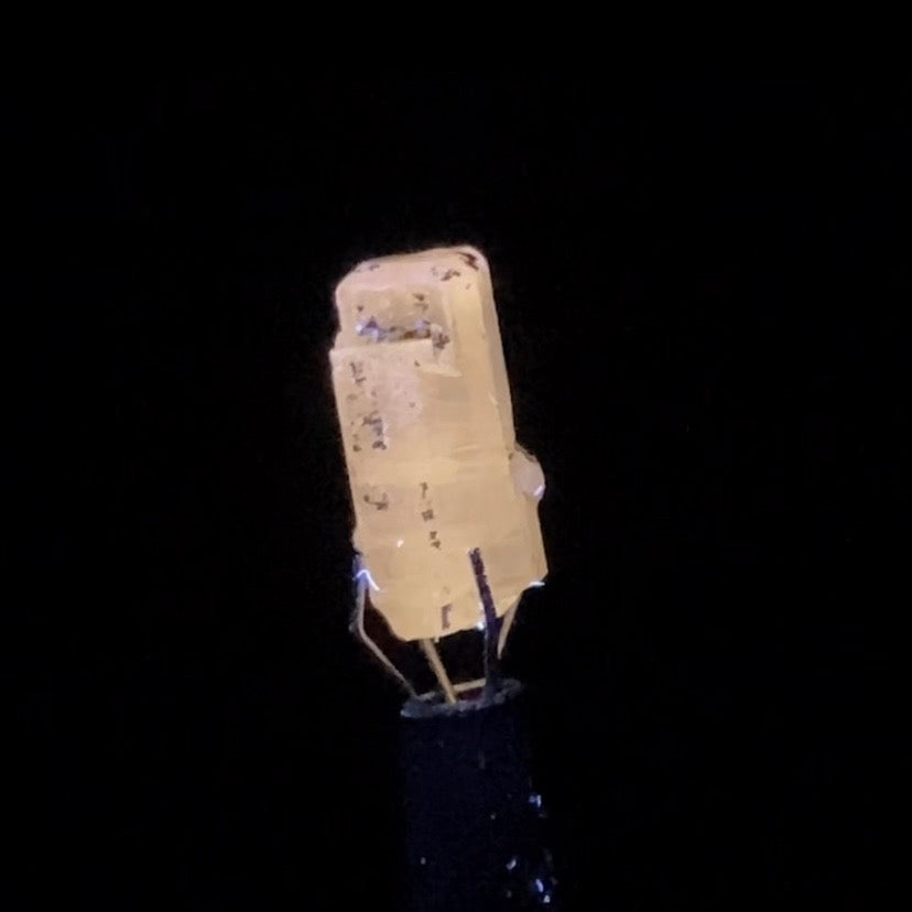 Terminated Pink Apatite Crystal with Muscovite Mica - Fluorescent Natural Crystal