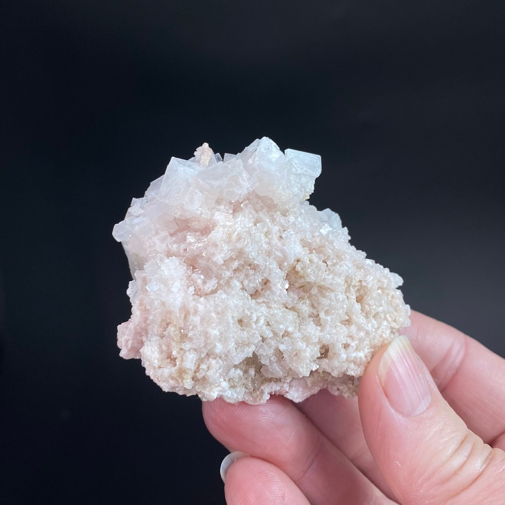 Light Pink Halite Crystal Specimen