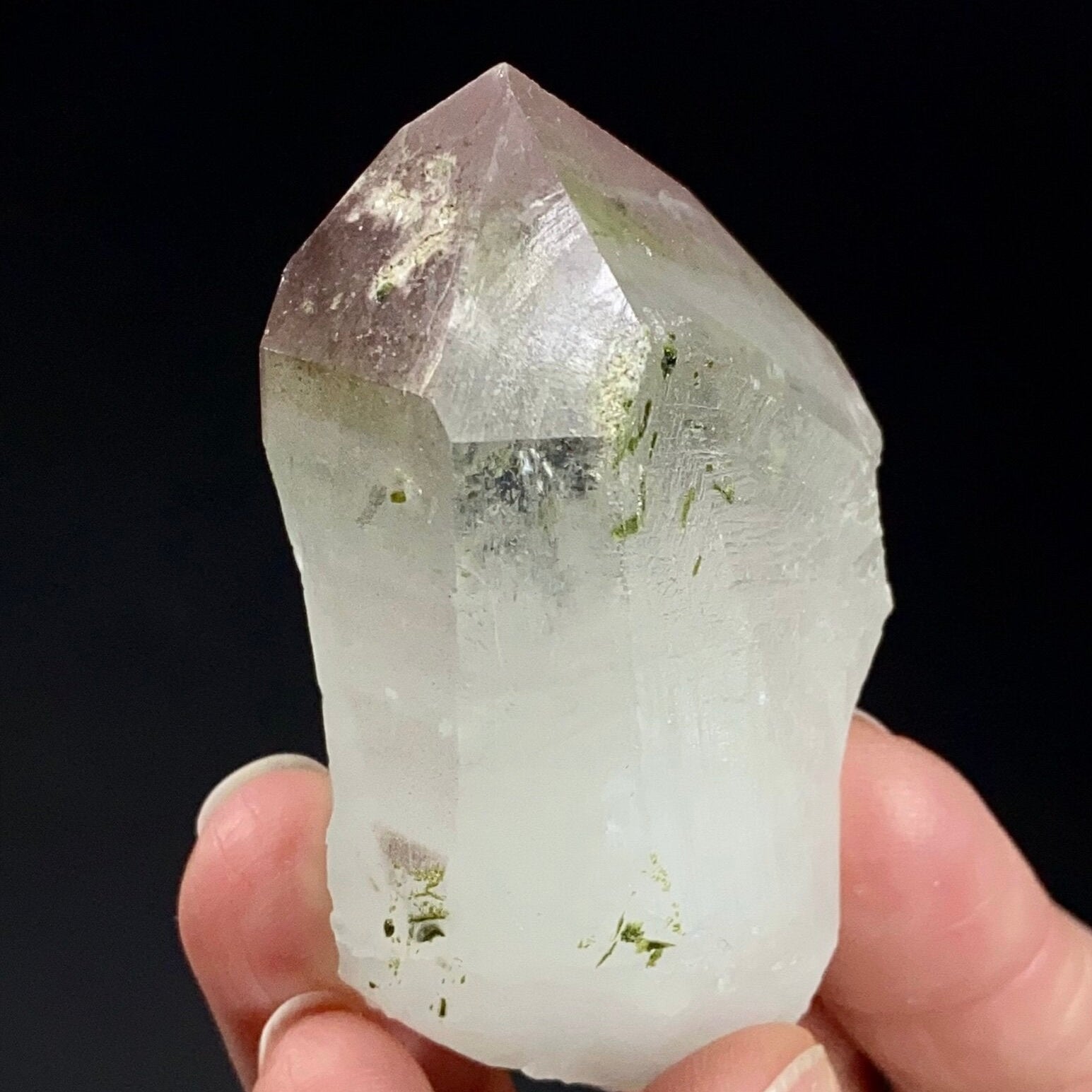 Quartz Crystal with Epidote & Hematite from Balochistan, Pakistan