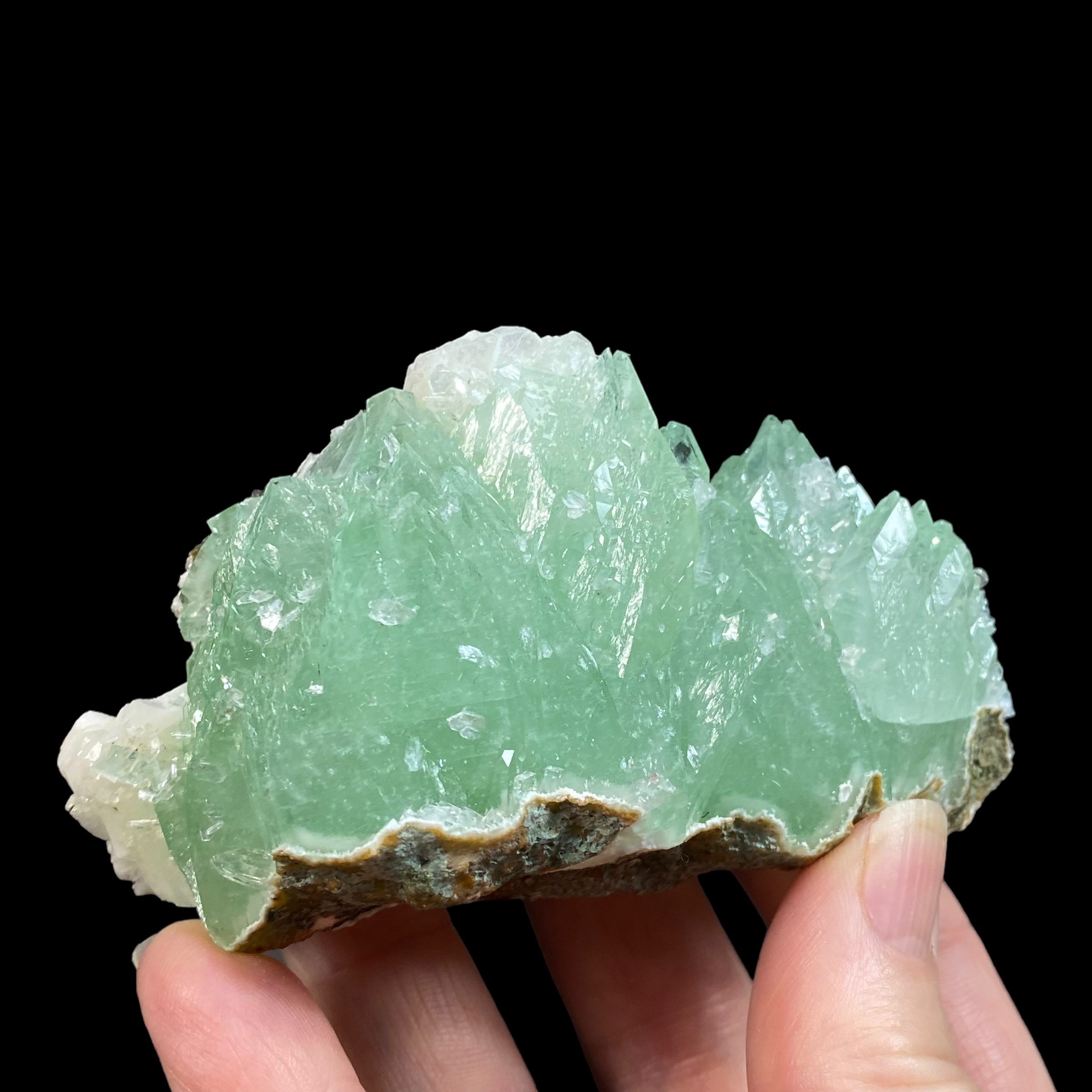 Green Apophyllite Crystal Cluster from Maharashtra, India